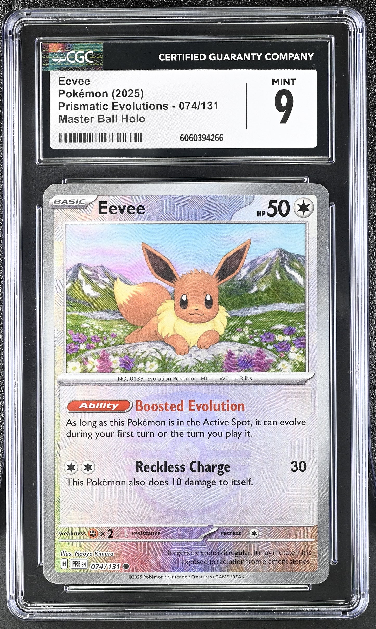 2025 Prismatic Evolutions #074/131 Eevee CGC 9