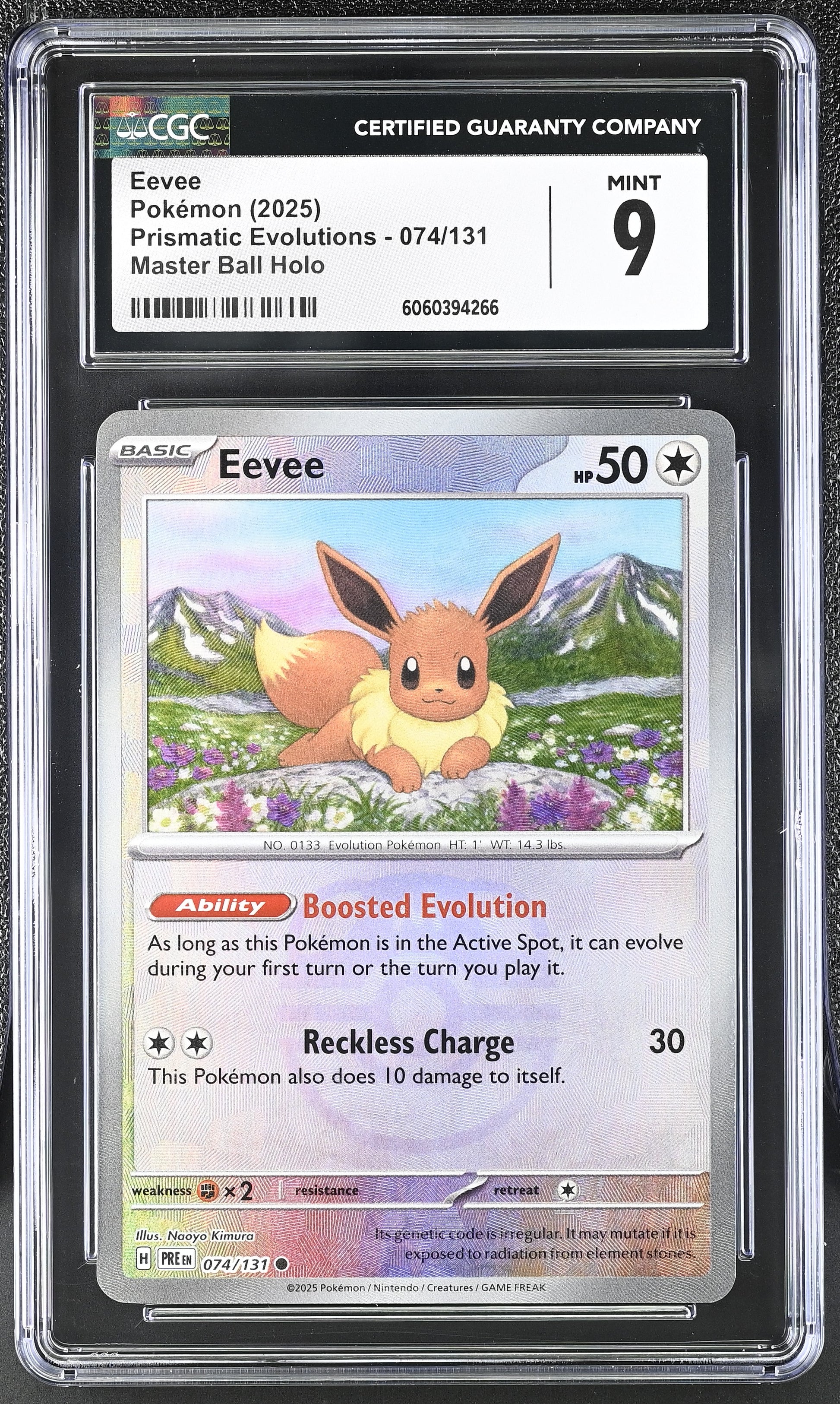 2025 Prismatic Evolutions #074/131 Eevee CGC 9