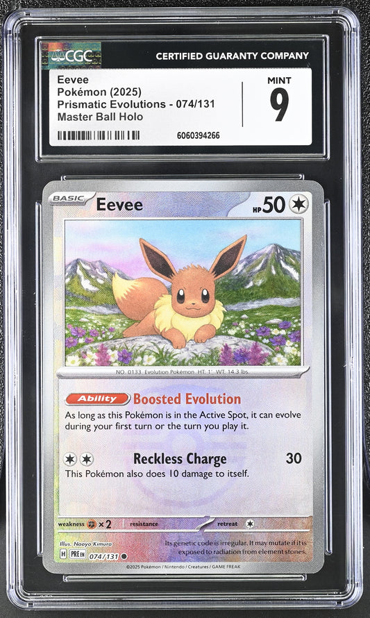 2025 Prismatic Evolutions #074/131 Eevee CGC 9