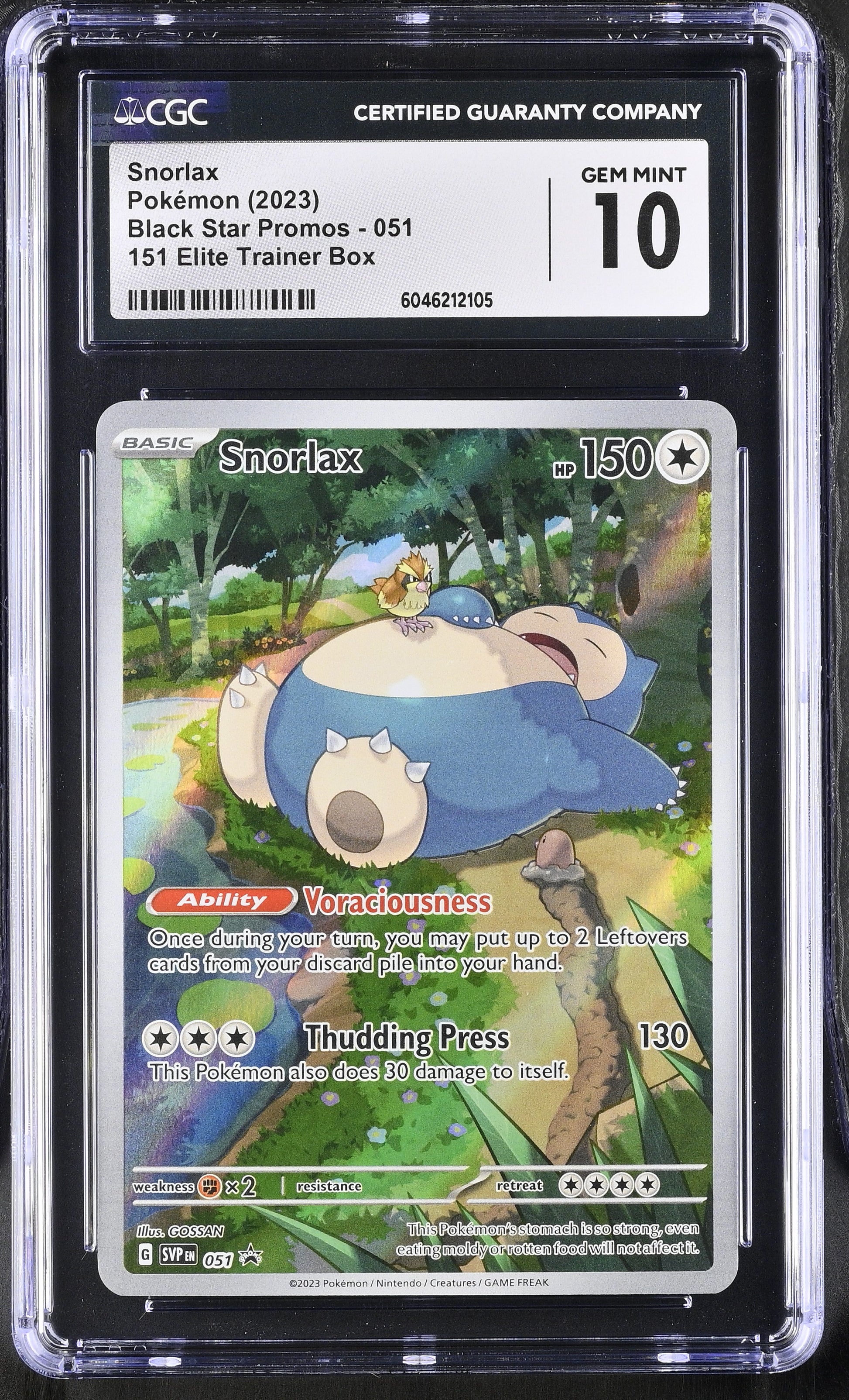 2023 Black Star Promos #051 Snorlax CGC 10