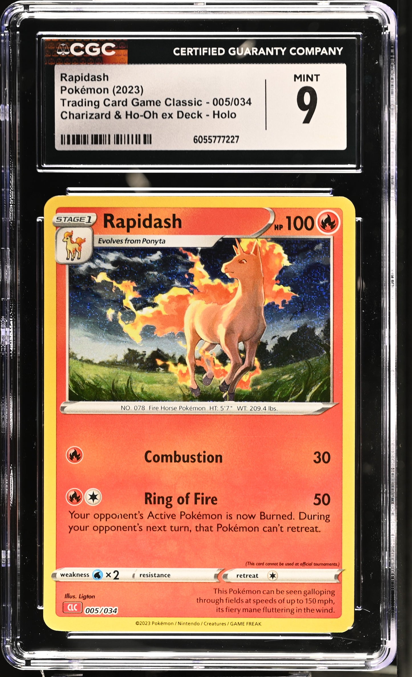 2023 Trading Card Game Classic #005/034 Rapidash CGC 9