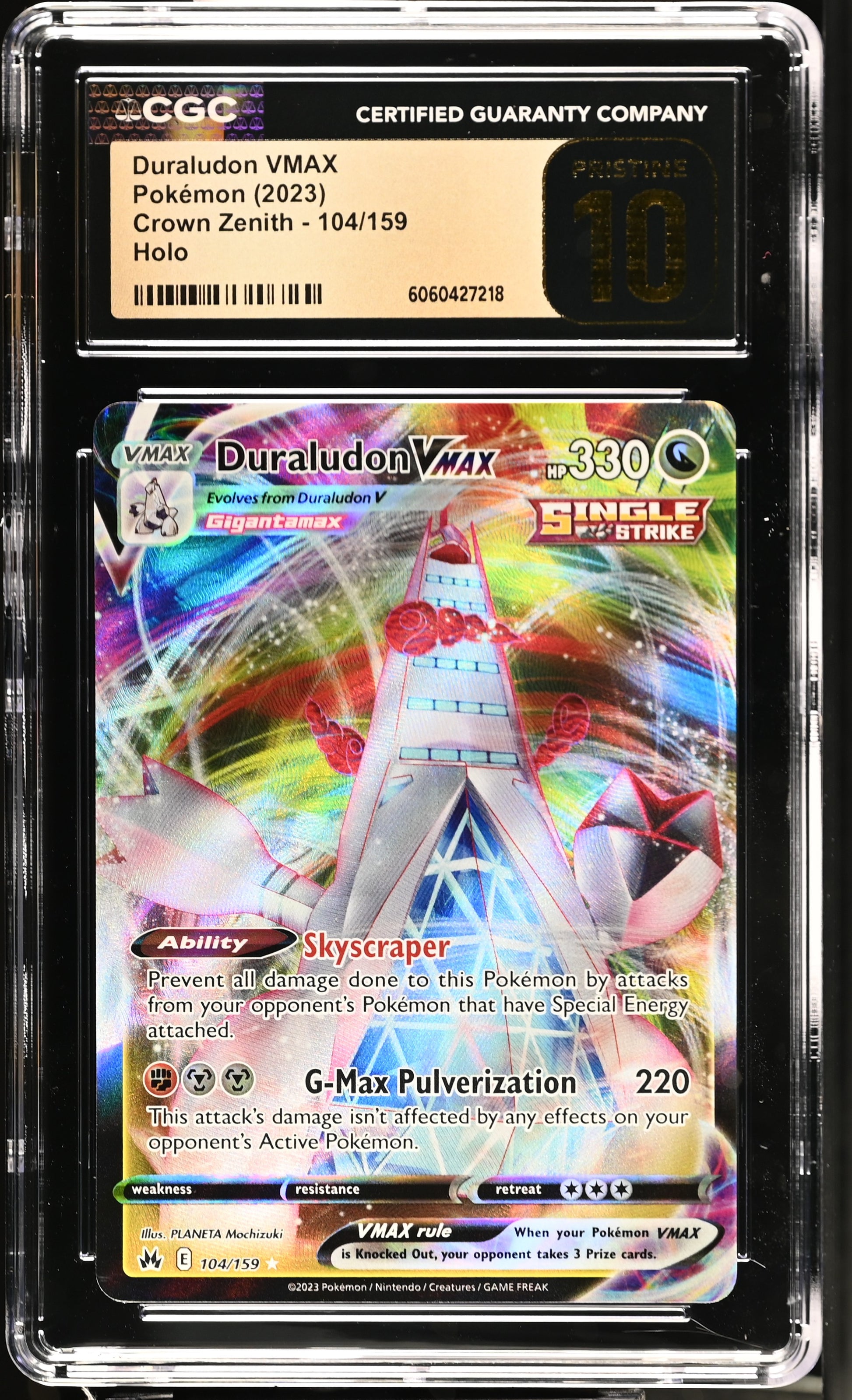 2023 Crown Zenith #104/159 Duraludon VMAX CGC 10