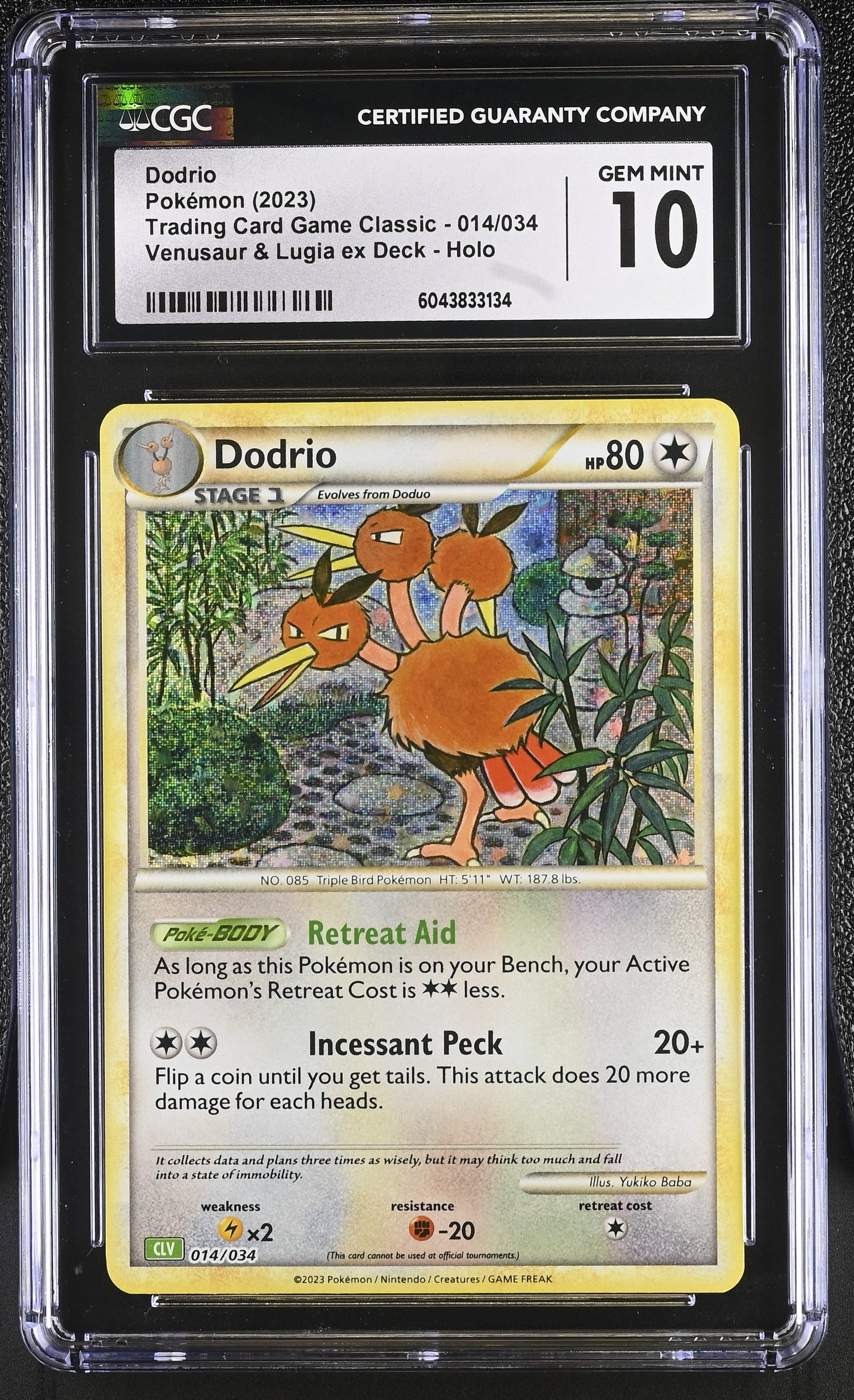 2023 Trading Card Game Classic #014/034 Dodrio CGC 10