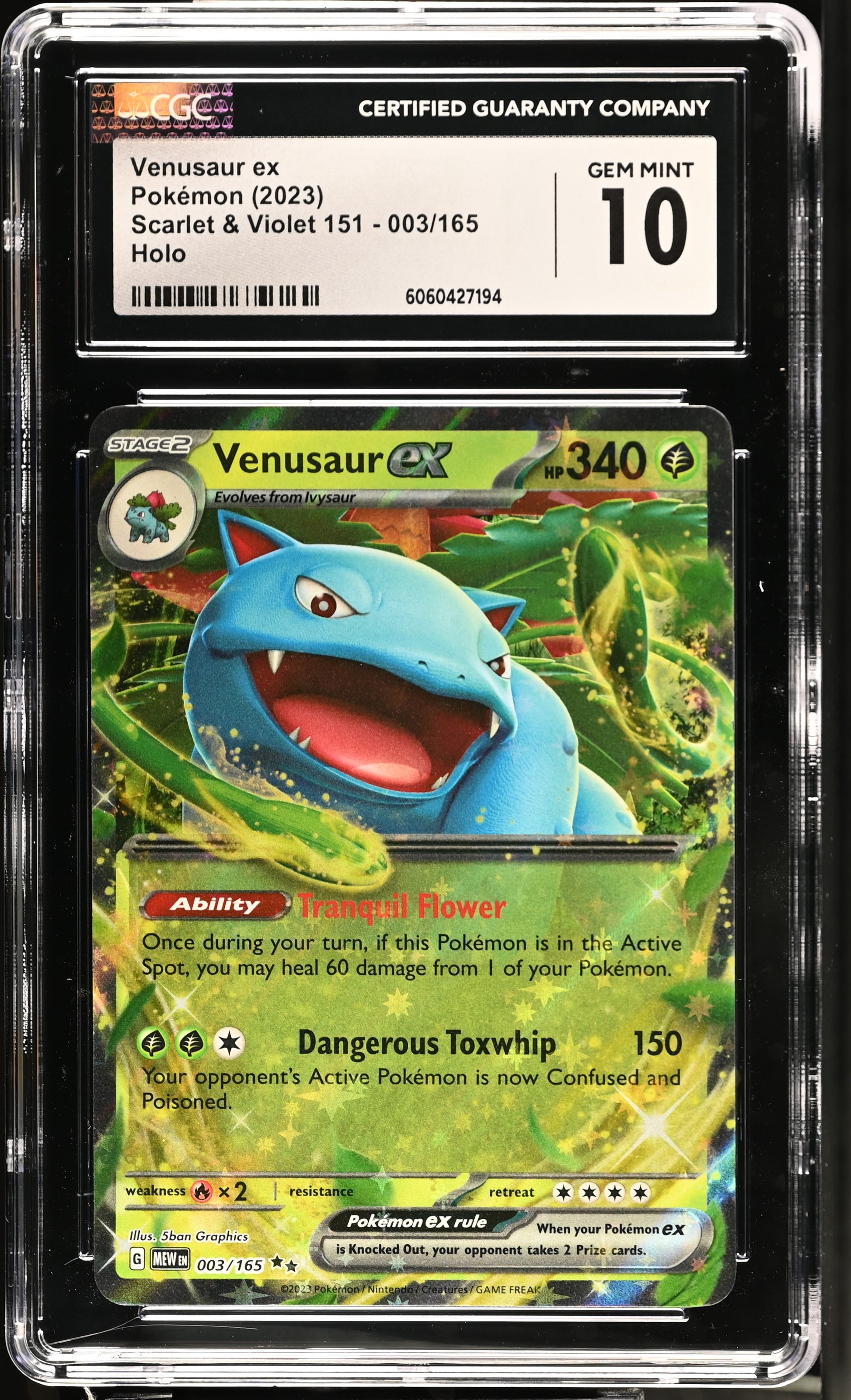 2023 Scarlet & Violet 151 #003/165 Venusaur ex CGC 10