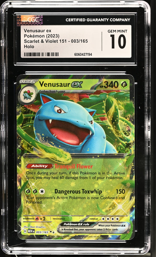 2023 Scarlet & Violet 151 #003/165 Venusaur ex CGC 10