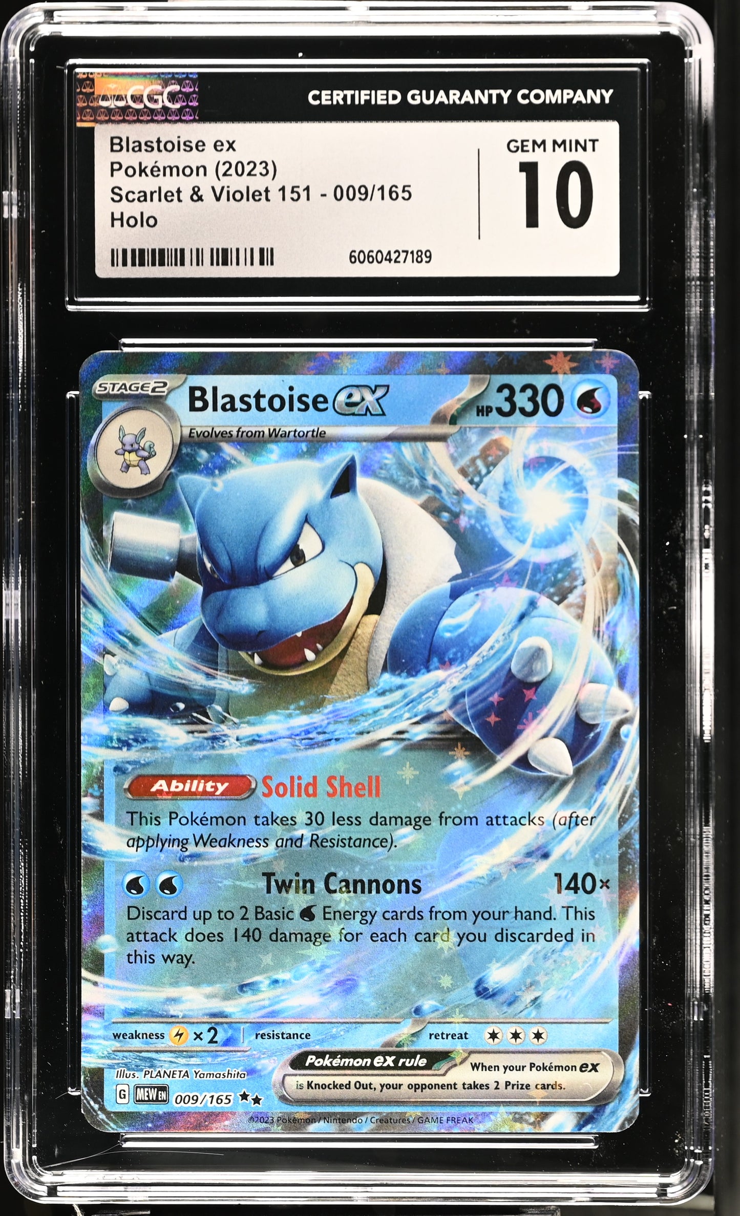 2023 Scarlet & Violet 151 #009/165 Blastoise ex CGC 10