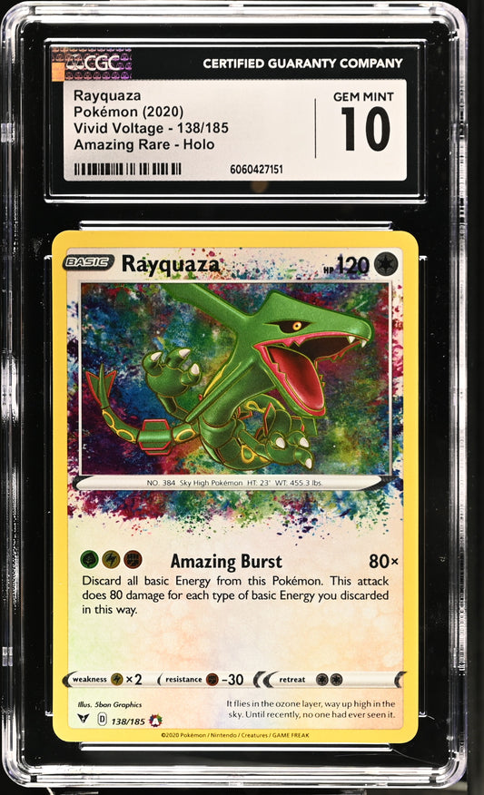 2020 Vivid Voltage #138/185 Rayquaza CGC 10