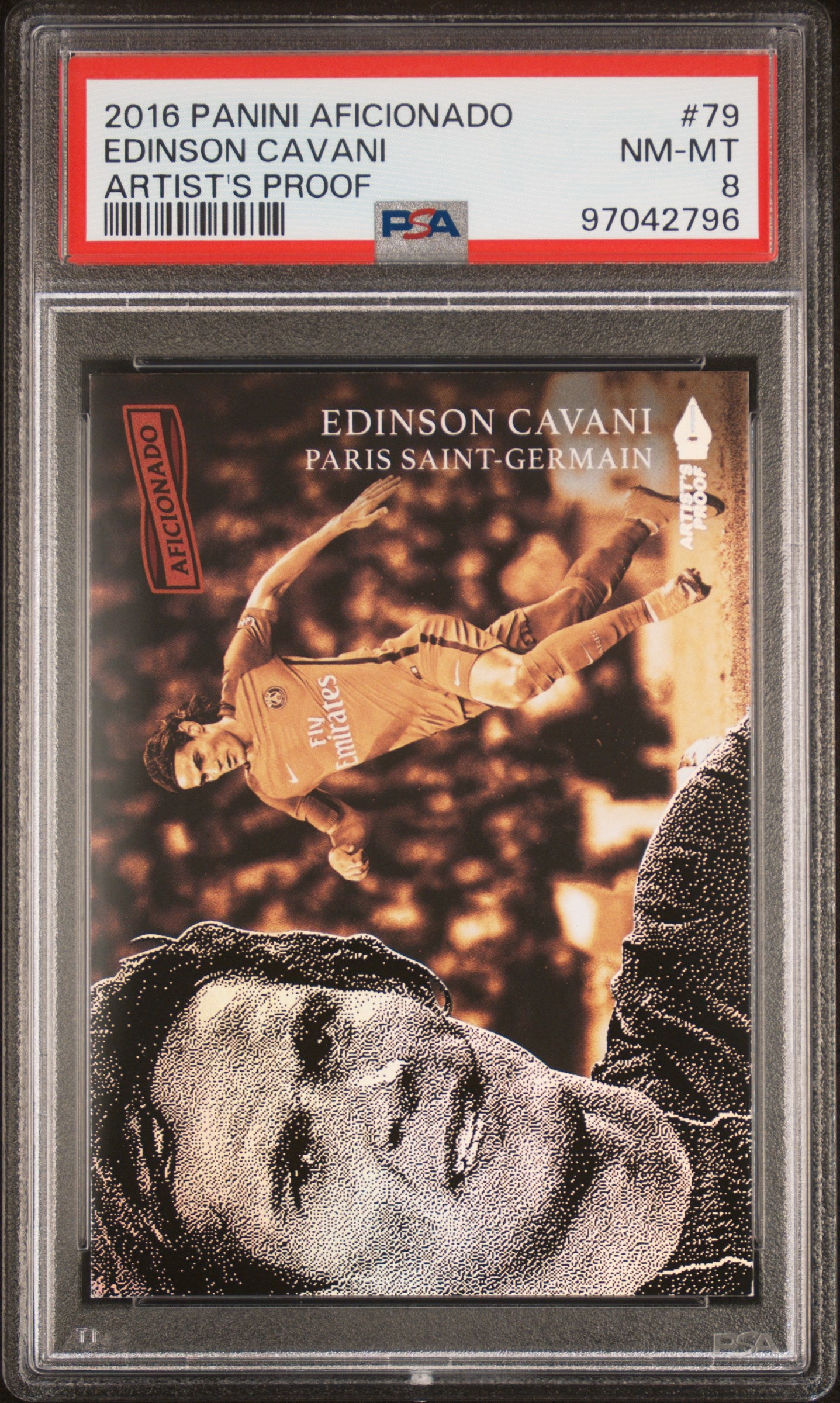 2016 Panini Aficionado #79 Edinson Cavani Artist'S Proof PSA 8 - single item listing, image for visual reference only