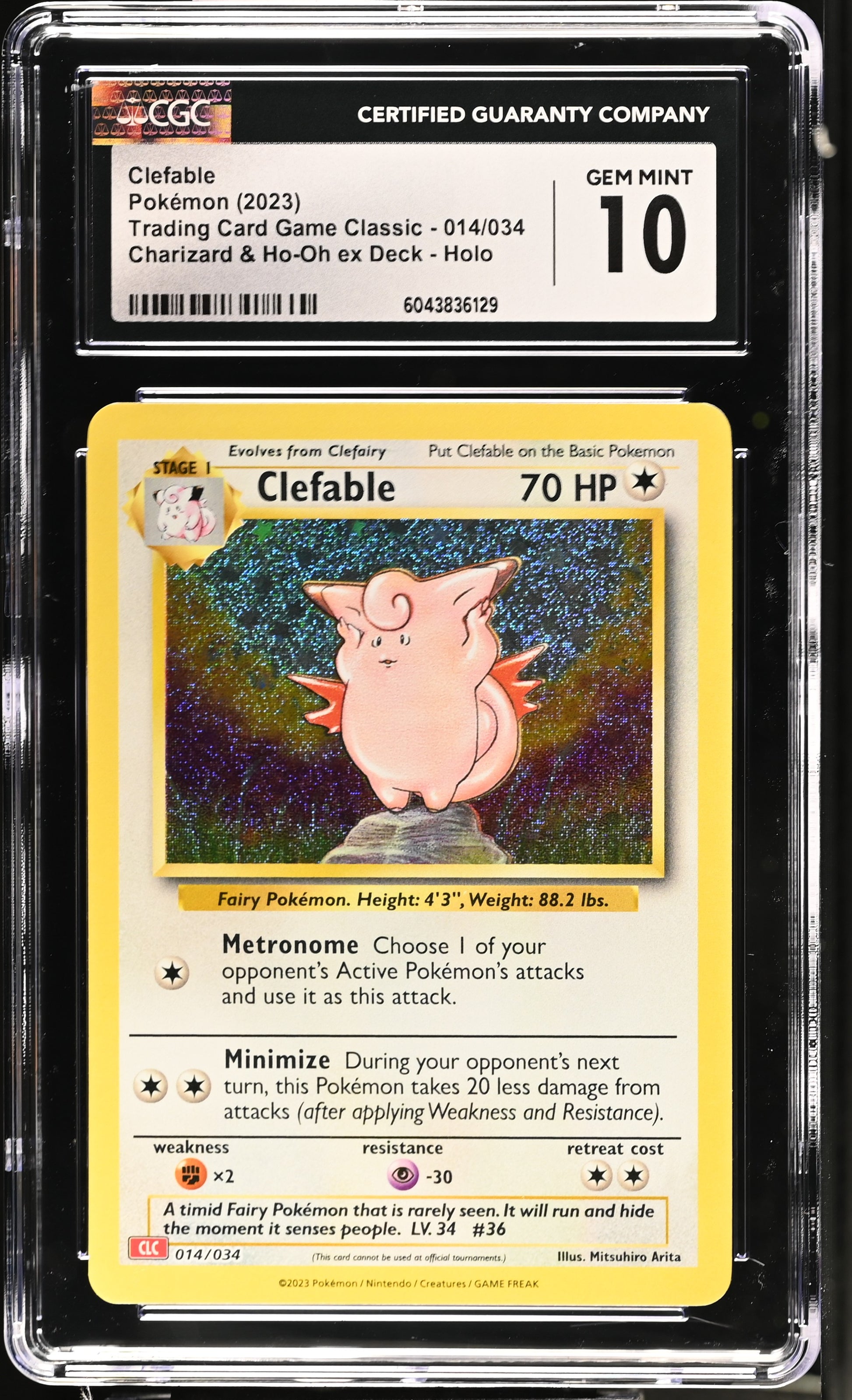 2023 Trading Card Game Classic #014/034 Clefable CGC 10 - Moonlight Collectibles product image