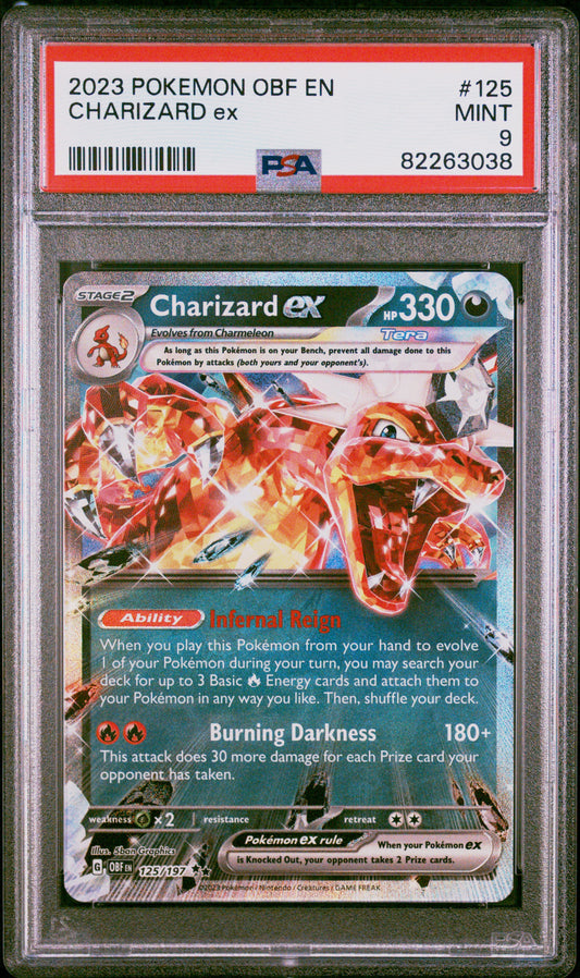 2023 Pokémon Obf En-Obsidian Flames #125 Charizard EX PSA 9 - Moonlight Collectibles product image