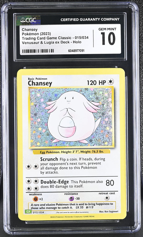 2023 Pokémon Trading Card Game Classic Chansey #015/034 CGC 10 Gem Mint Holo