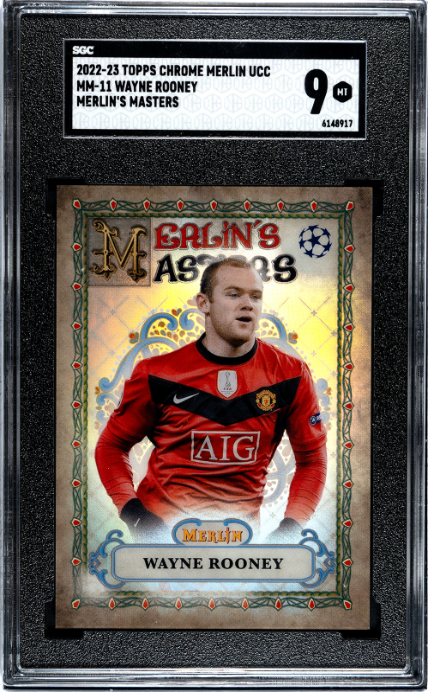2022-23 Topps Chrome Merlin Ucc #MM-11 Wayne Rooney Merlin's Masters SGC 9 - single item listing, image for visual reference only