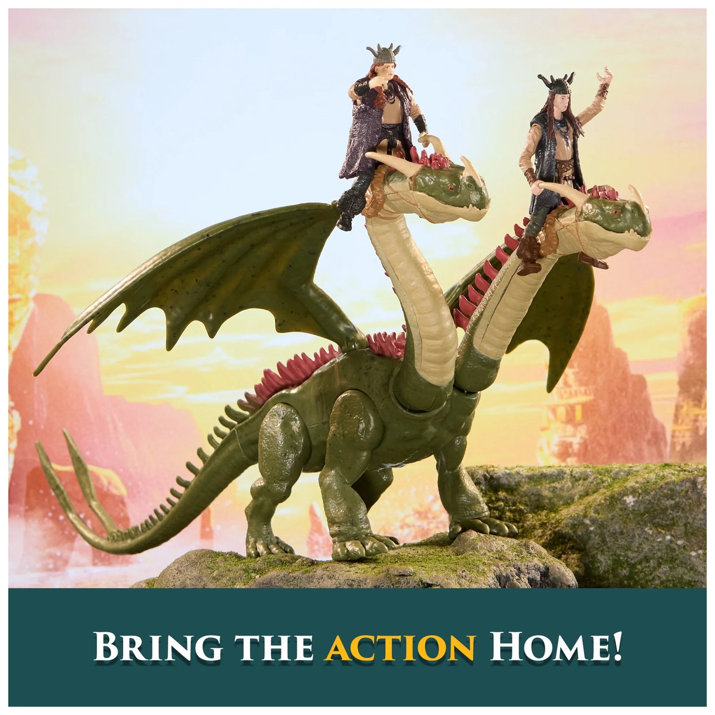 DreamWorks Dragons Hideous Zippleback Ruffnut & Tuffnut Action Figure Set