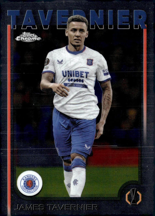 2024-25 Topps Chrome UEFA Club Competitions #26 James Tavernier – Rangers FC Base Chrome Soccer Card
