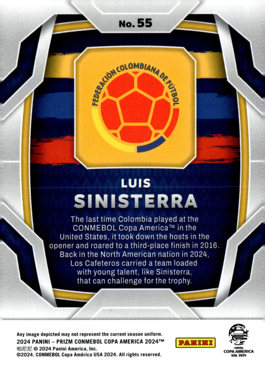 2024 Panini Prizm CONMEBOL Copa America #55 Luis Sinisterra – Base Prizm Soccer Card