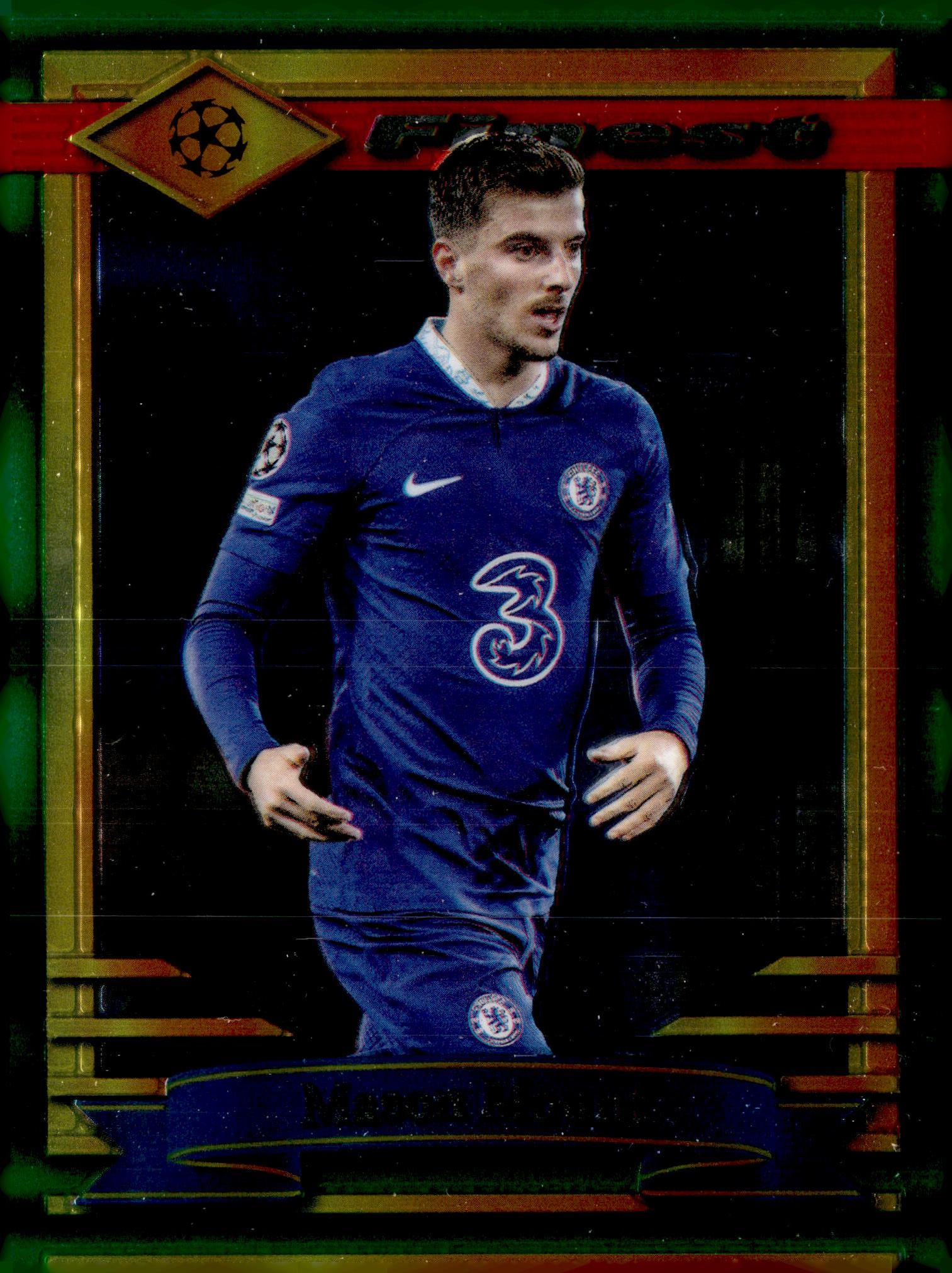 2022-23 Topps Finest Flashbacks UEFA Club Competitions #41 Mason Mount Refractor Soccer Card - single item listing, image for visual reference only