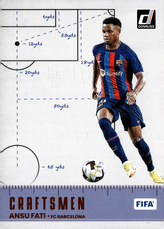 2022-23 Panini Donruss #8 Ansu Fati – Craftsmen FC Barcelona Soccer Card