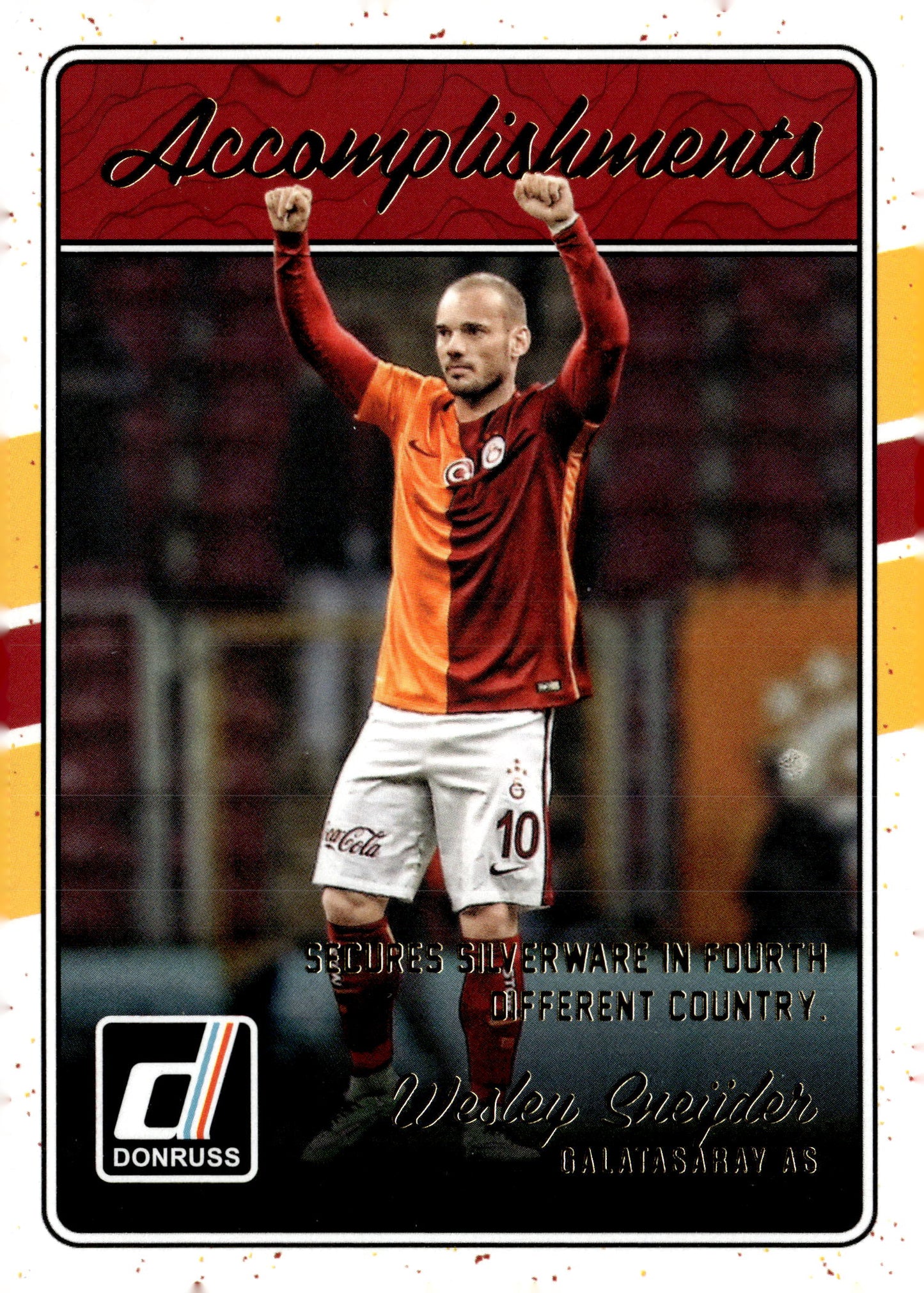 2020-21 Donruss #13 Wesley Sneijder Accomplishments Soccer Card - single item listing, image for visual reference only