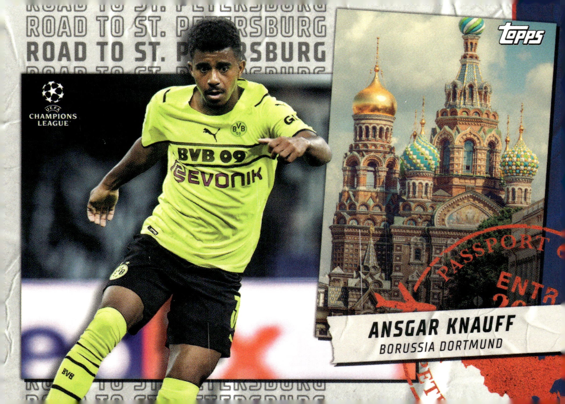 2021-22 Topps UEFA Champions League #RSP-07 Ansgar Knauff – Road To St. Petersburg - single item listing, image for visual reference only