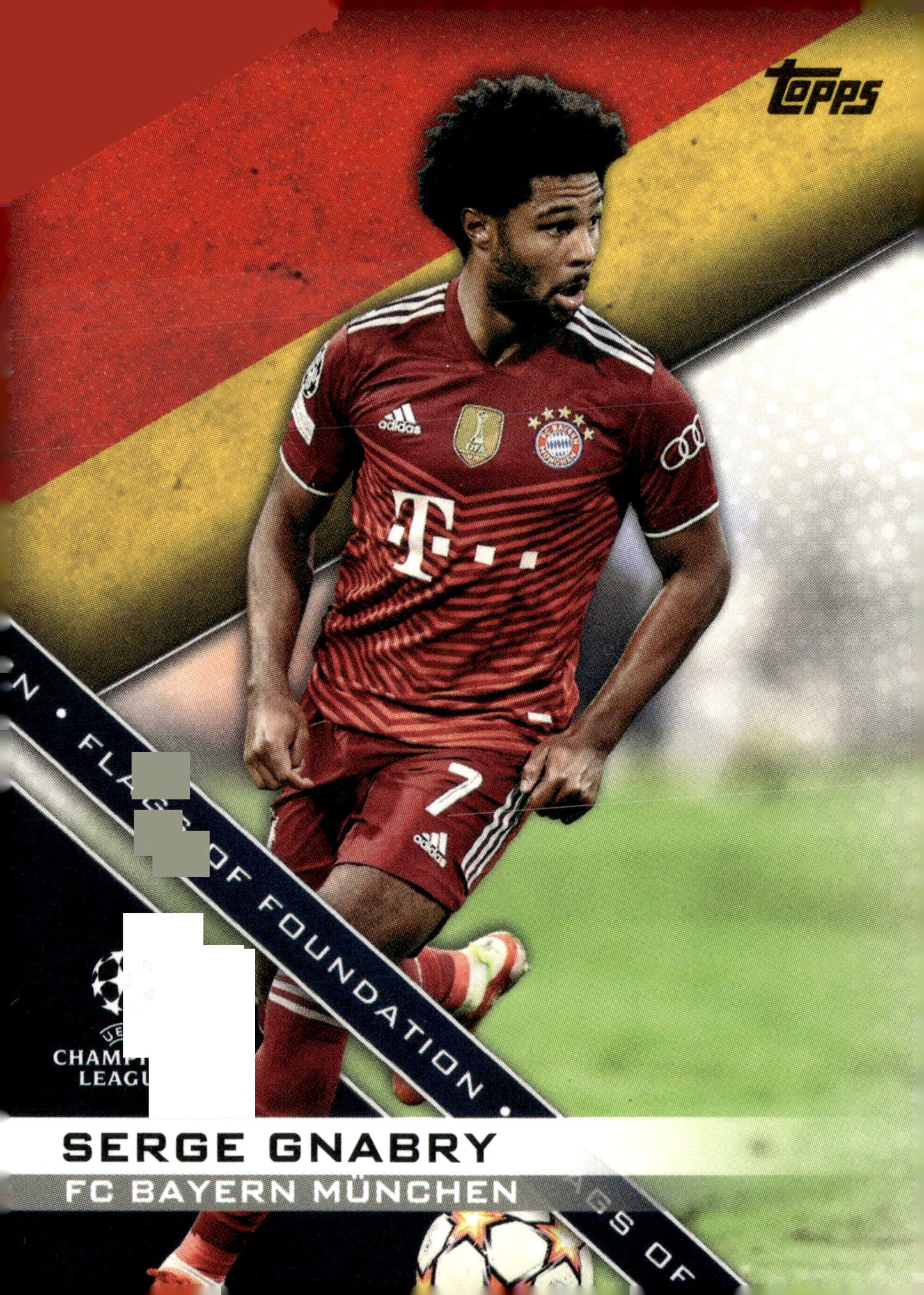 2021-22 Topps UEFA Champions League #FF-11 Serge Gnabry Flags of Foundation Soccer Card - single item listing, image for visual reference only