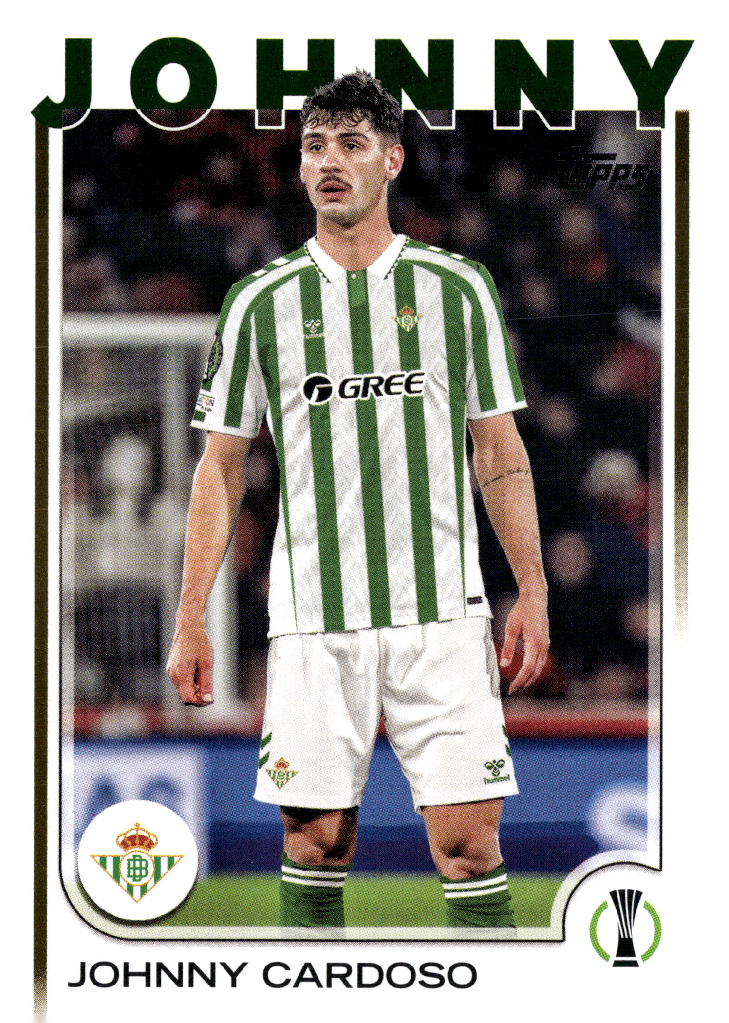 2024-25 Topps UEFA Club Competitions #84 Johnny Cardoso Real Betis Midfielder Soccer Card - single item listing, image for visual reference only