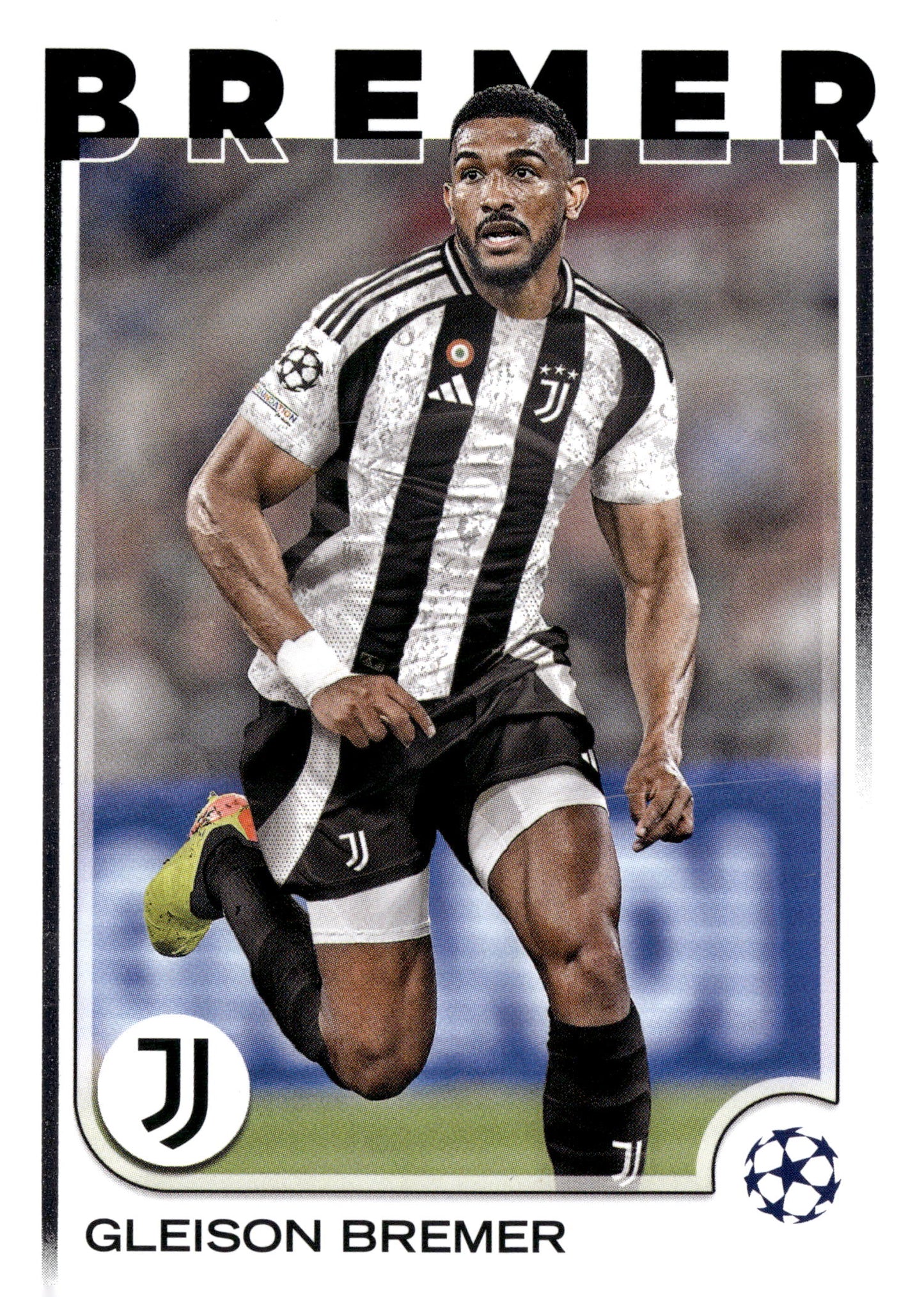 2024-25 Topps UEFA Club Competitions #107 Gleison Bremer Juventus Defender Soccer Card - single item listing, image for visual reference only