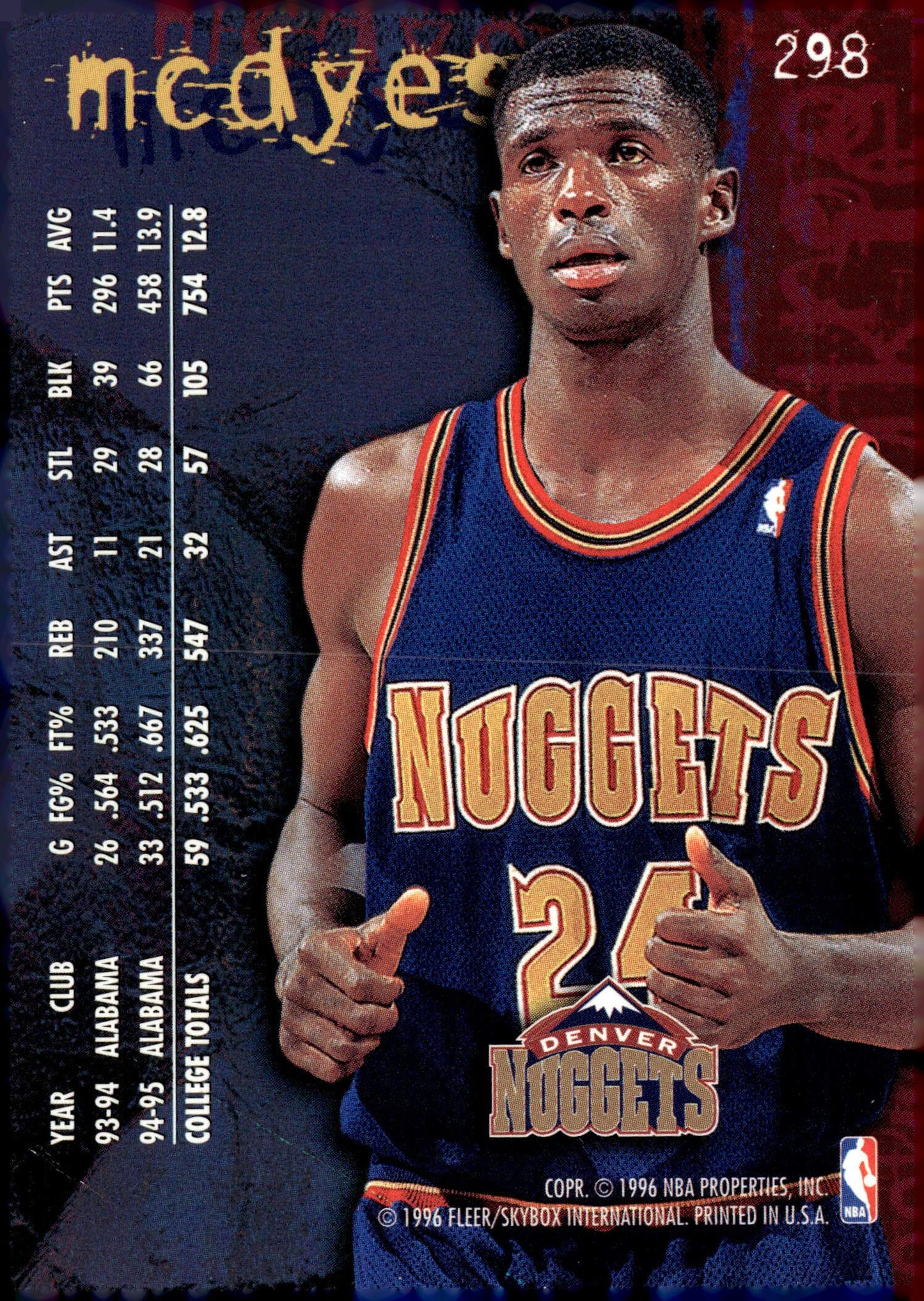 1995-96 Fleer #298 Antonio McDyess