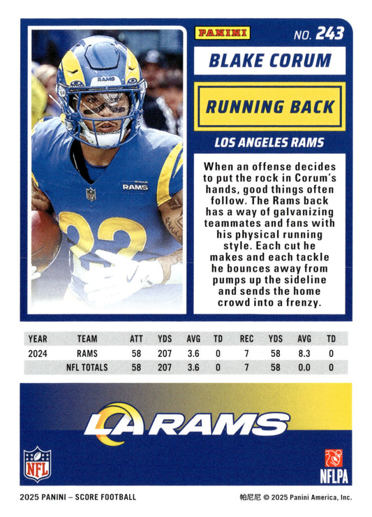 2025 Score-A-Treat #243 Blake Corum - single item listing, image for visual reference only