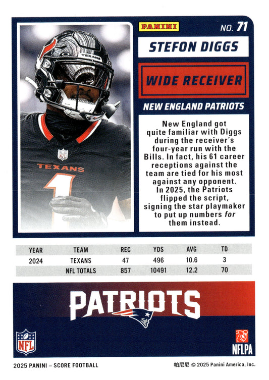 2025 Score-A-Treat #71 Stefon Diggs - single item listing, image for visual reference only