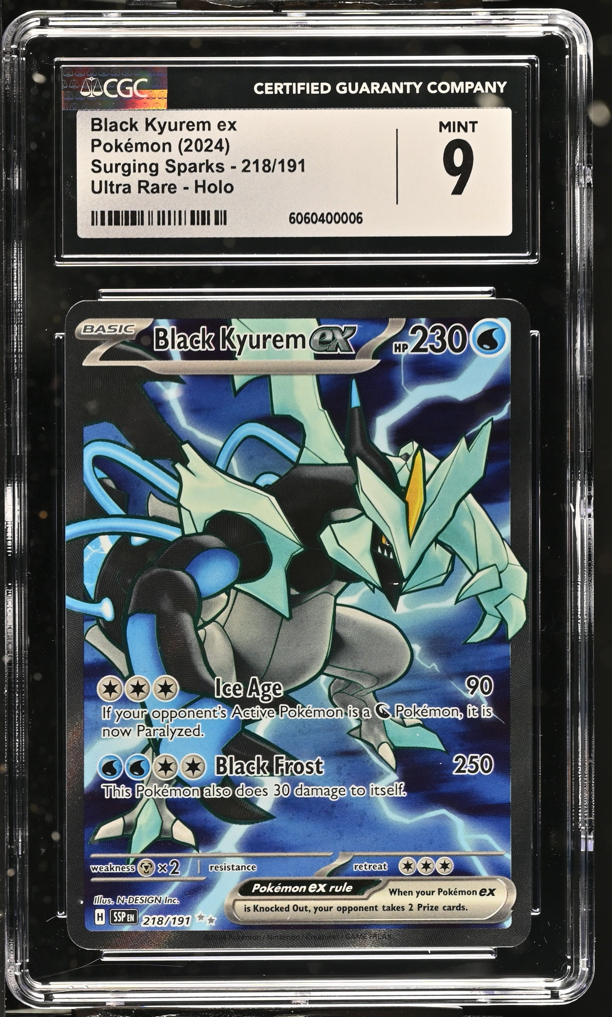 2024 Surging Sparks #218/191 Black Kyurem EX CGC 9 ENG - Moonlight Collectibles product image