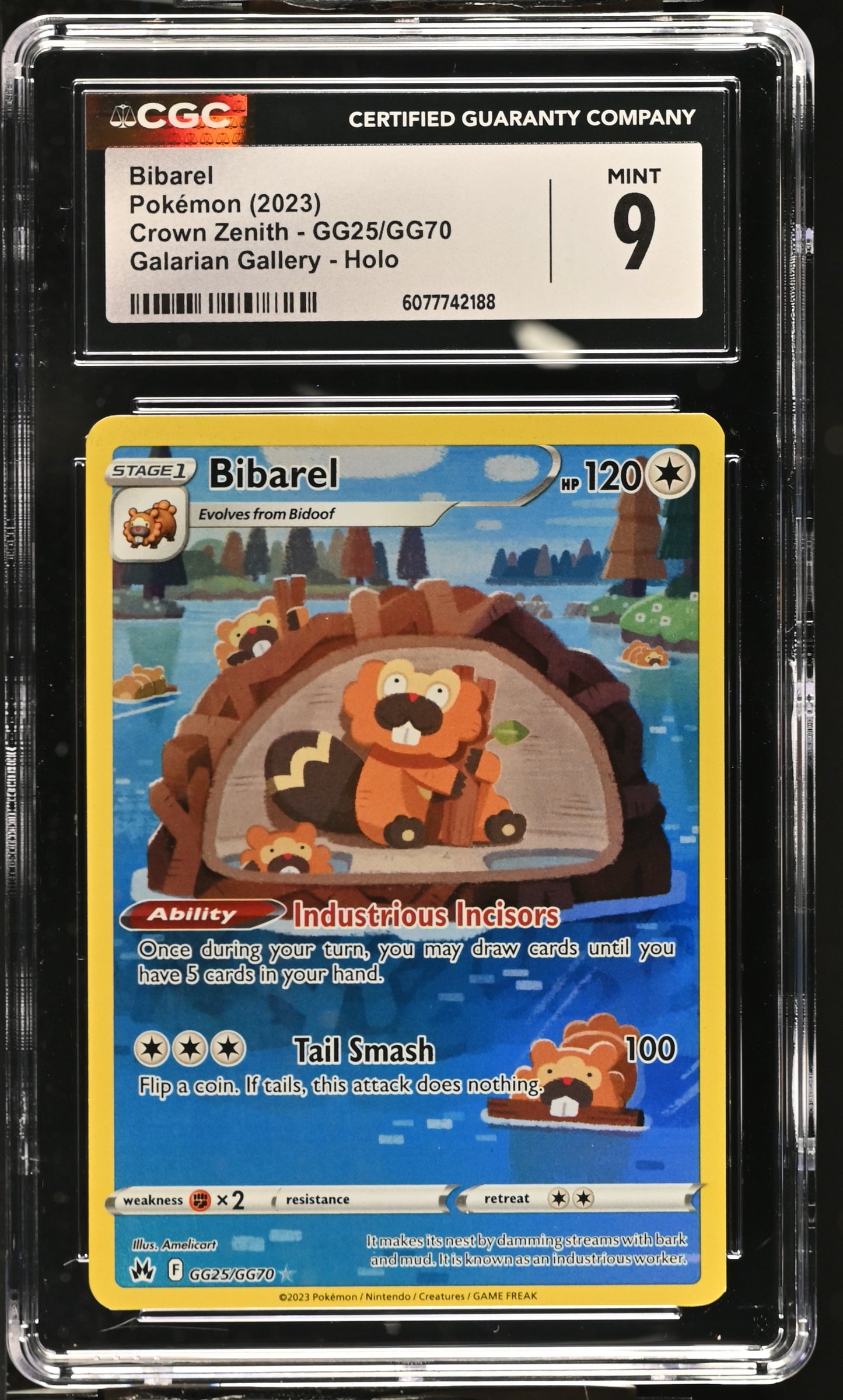 2023 Crown Zenith #GG25/GG70 Bibarel CGC 9 ENG - Moonlight Collectibles product image