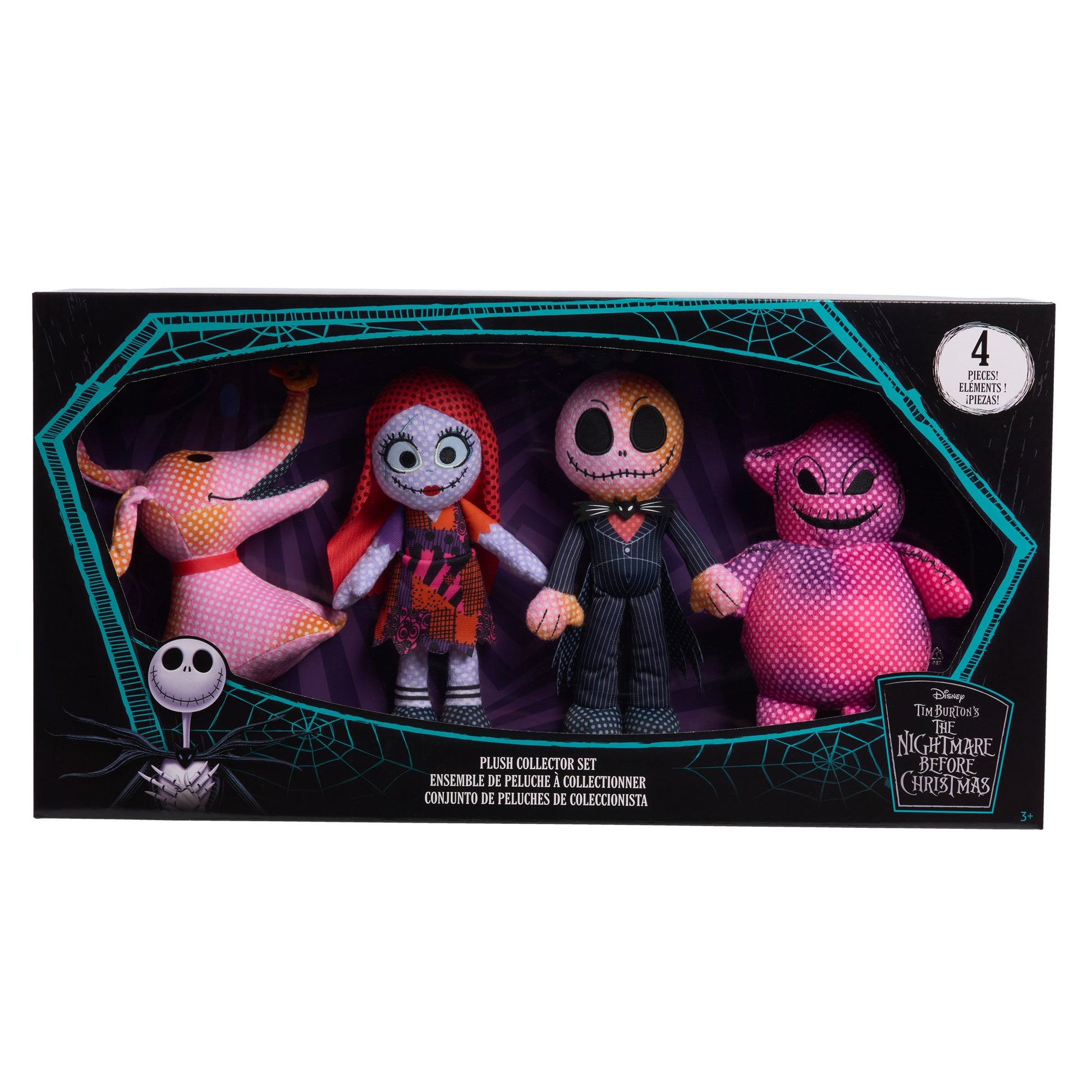 Disney The Nightmare Before Christmas collector set with Jack Skellington Sally Zero and Oogie Boogie colorful plush toys