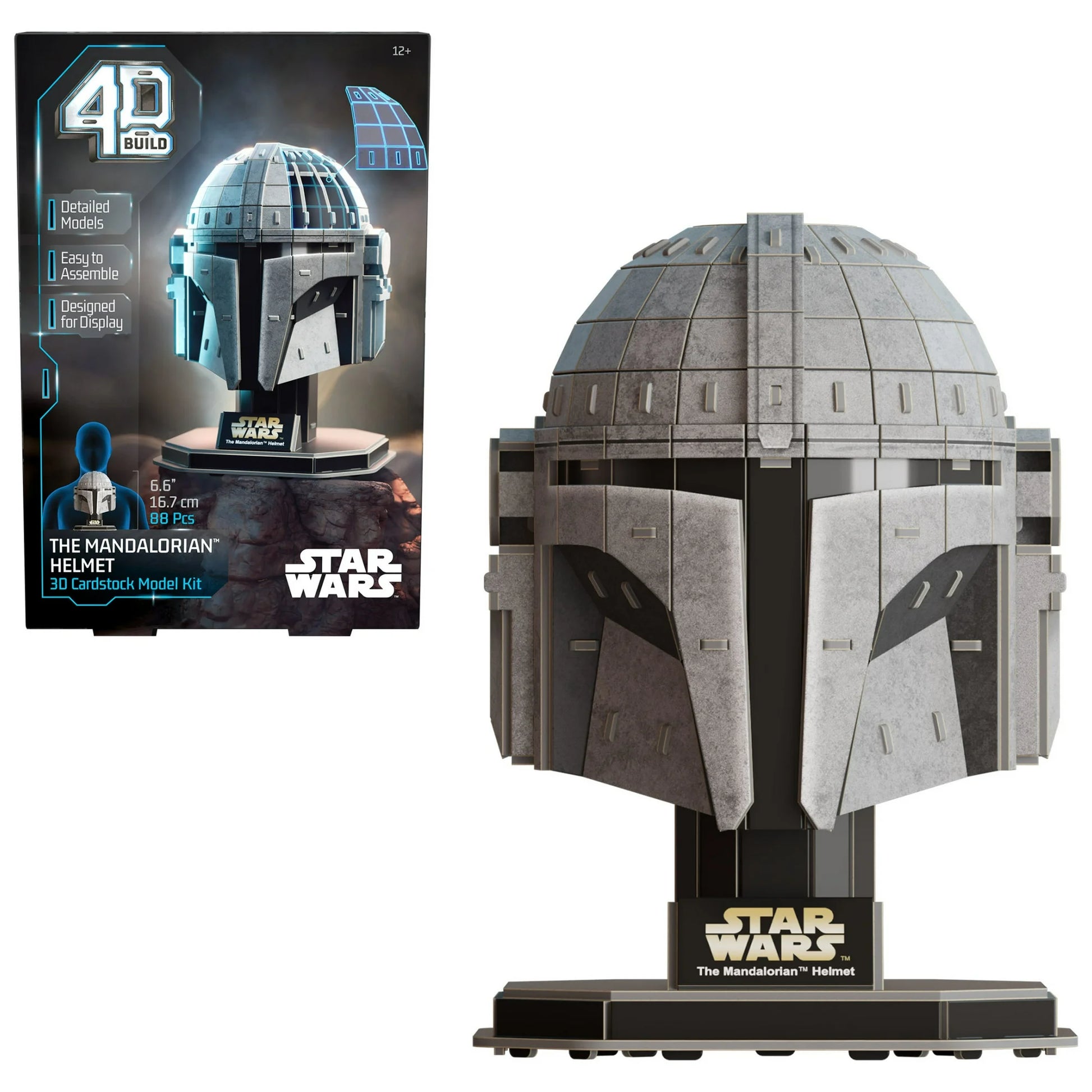 4D Build Star Wars The Mandalorian Boba Fett Helmet 3D paper model kit box