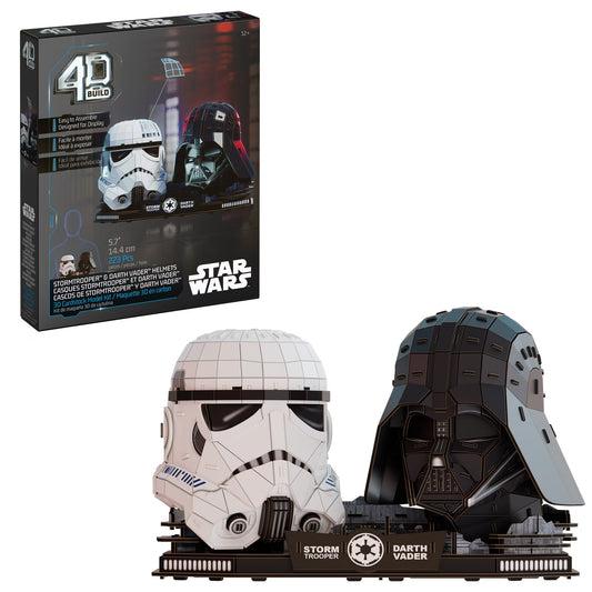 4D Build Star Wars Stormtrooper and Darth Vader Helmet 3D Puzzle Model Kit
