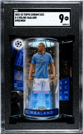 2022-23 Topps Chrome UCC Erling Haaland Specimen card S-2 graded SGC 9 MT