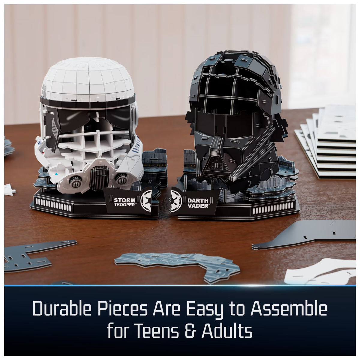 4D Build Star Wars Stormtrooper and Darth Vader Helmet 3D Puzzle Model Kit