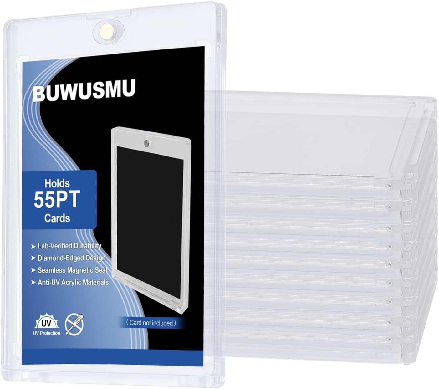 55pt Acrylic Magnetic Card Holder - One Touch Clear Sports Card Protector - 1 Unit