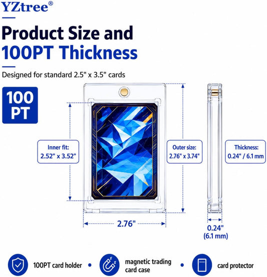 YZtree 100pt One-Touch Magnetic Card Holder with U-V Protection