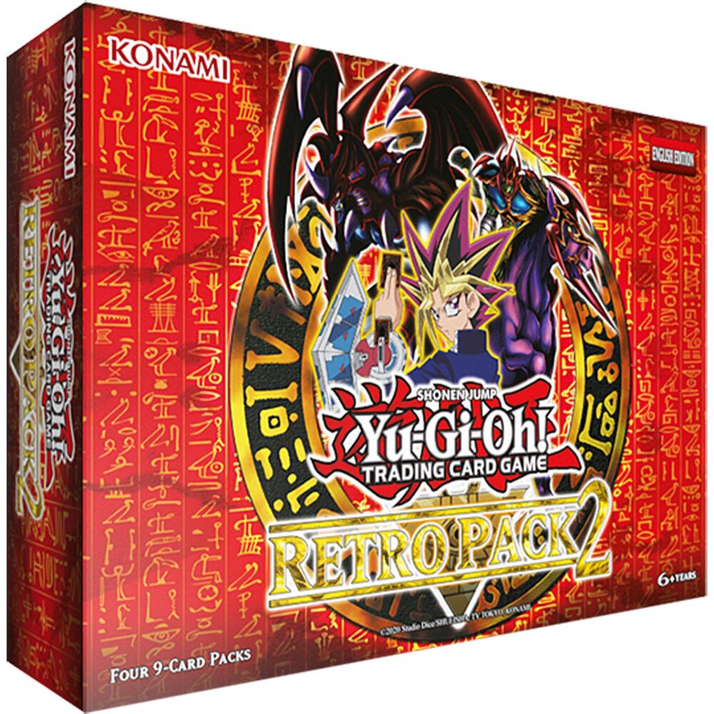 Yu-Gi-Oh Retro Pack 2 RP02 2020 date reprint box containing four 9-card booster packs