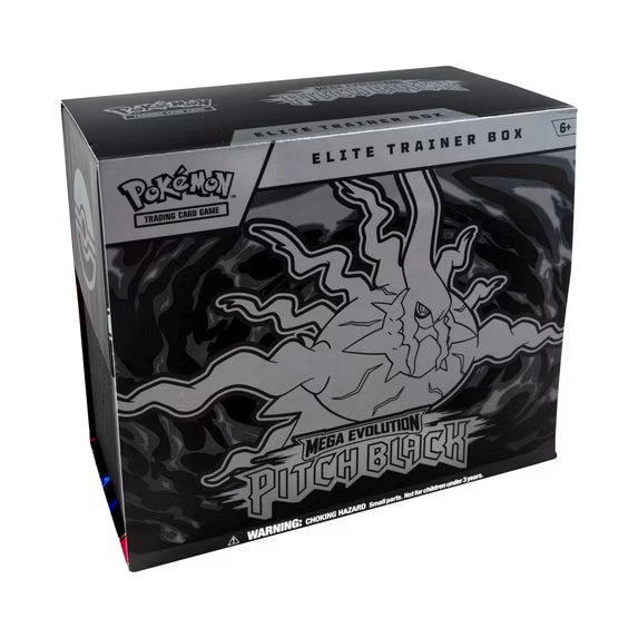 Pokémon TCG Mega Evolution—Pitch Black Elite Trainer Box with 9 booster packs and Zarude foil promo card
