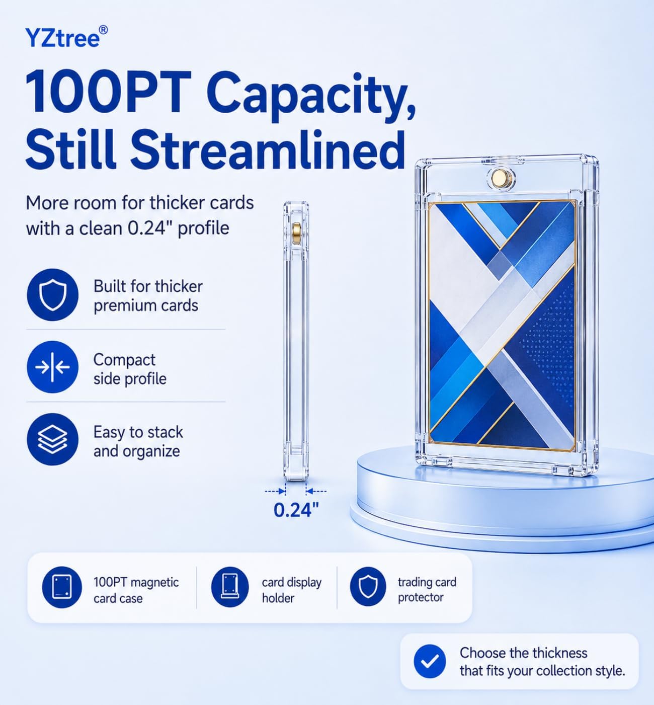 YZtree 100pt One-Touch Magnetic Card Holder with U-V Protection
