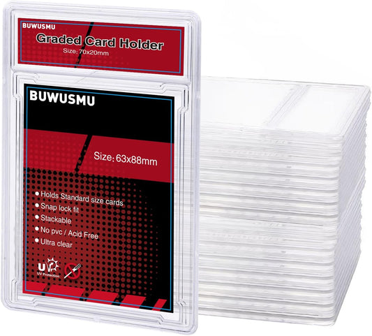 1 Pc 35PT Acrylic Card Holder with Label Slot for TCG & Sports Cards