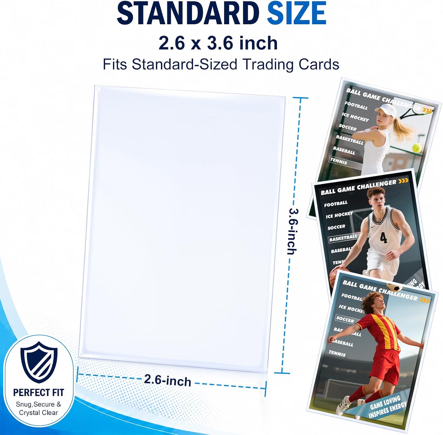 Kitoyz Clear Penny Card Sleeves Standard Size 100 Pack