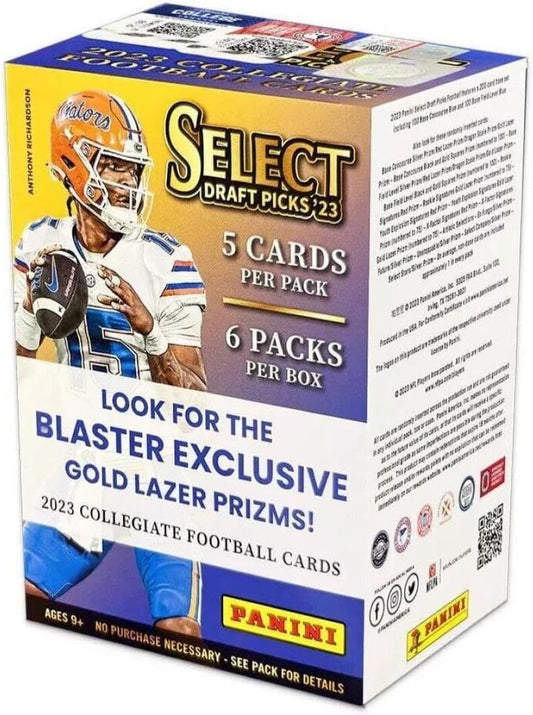 NFL Panini 2023 Select Draft Picks Collegiate Football Trading Card Blaster Pack - 5 Cards - single item listing, image for visual reference only