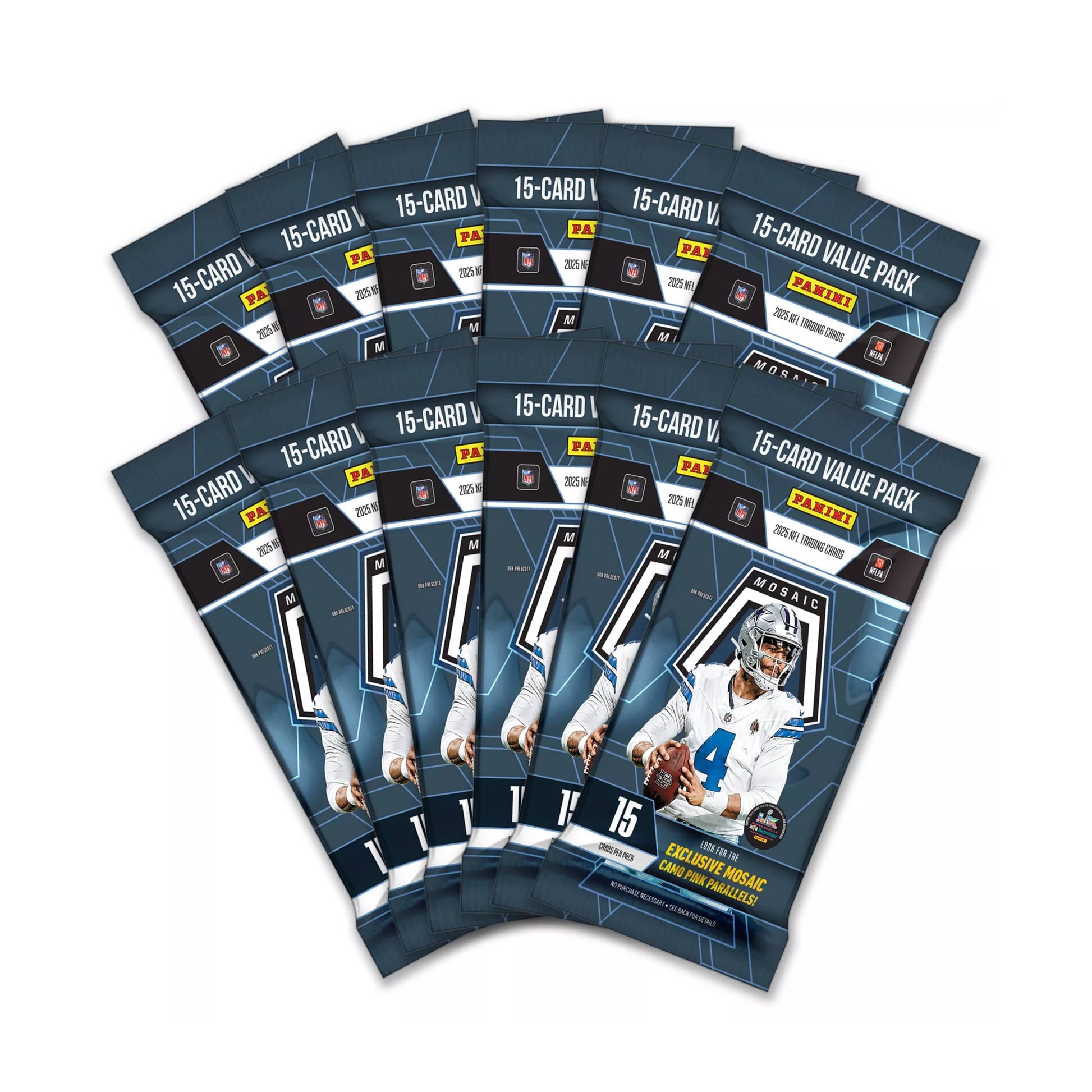2025 Panini Mosaic NFL Football 15ct. Fat Pack 12pk Box - Sealed - single item listing, image for visual reference only
