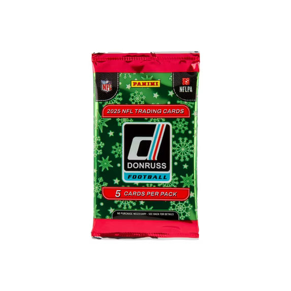 2025 Panini Donruss Football Holiday Tin 3 Packs 15 Cards