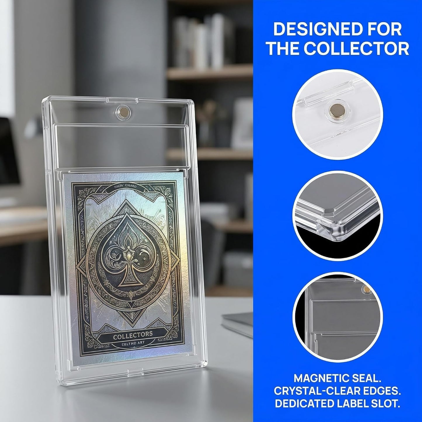 35PT Magnetic Acrylic Card Holder with Label Slot – Single Unit