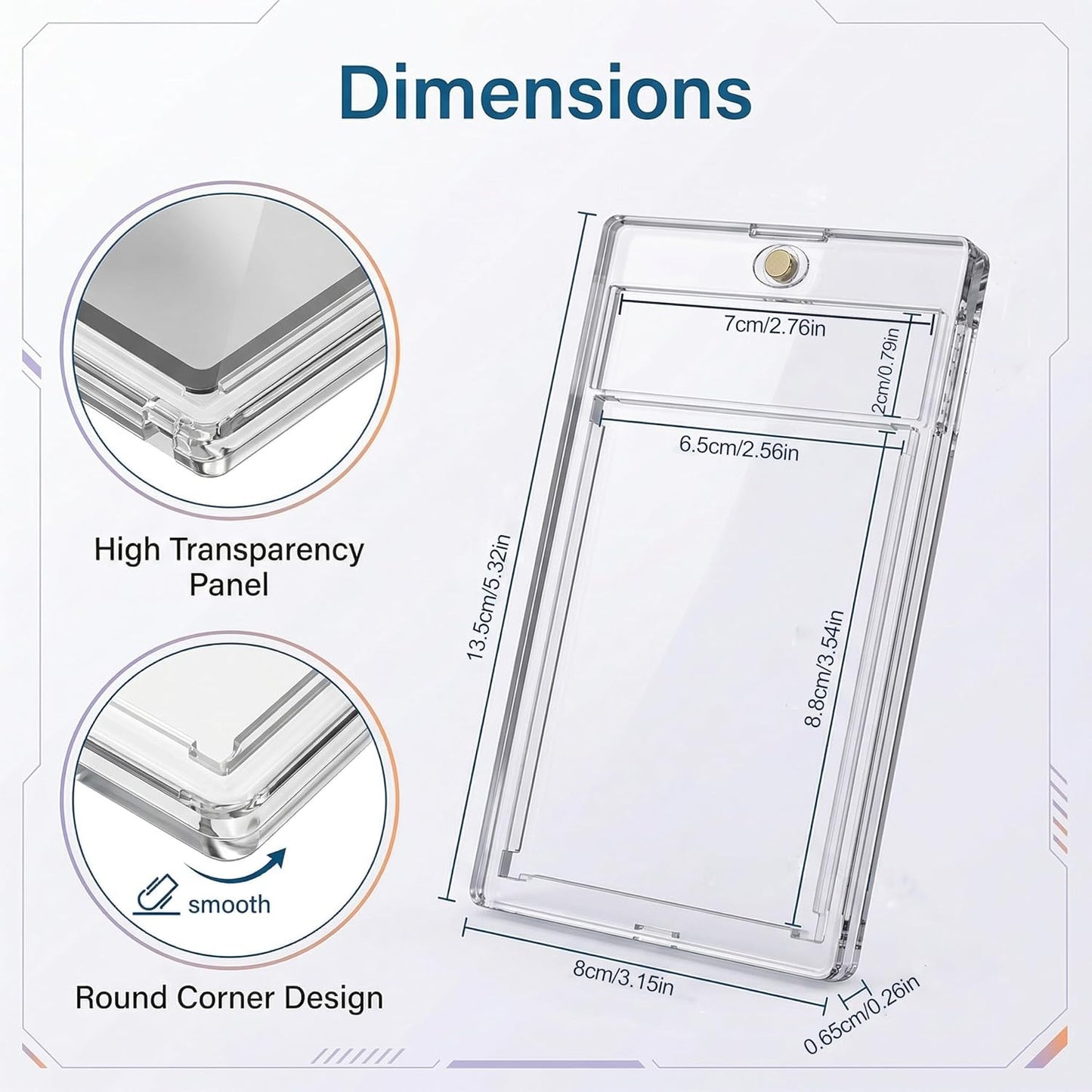 35PT Magnetic Acrylic Card Holder with Label Slot – Single Unit