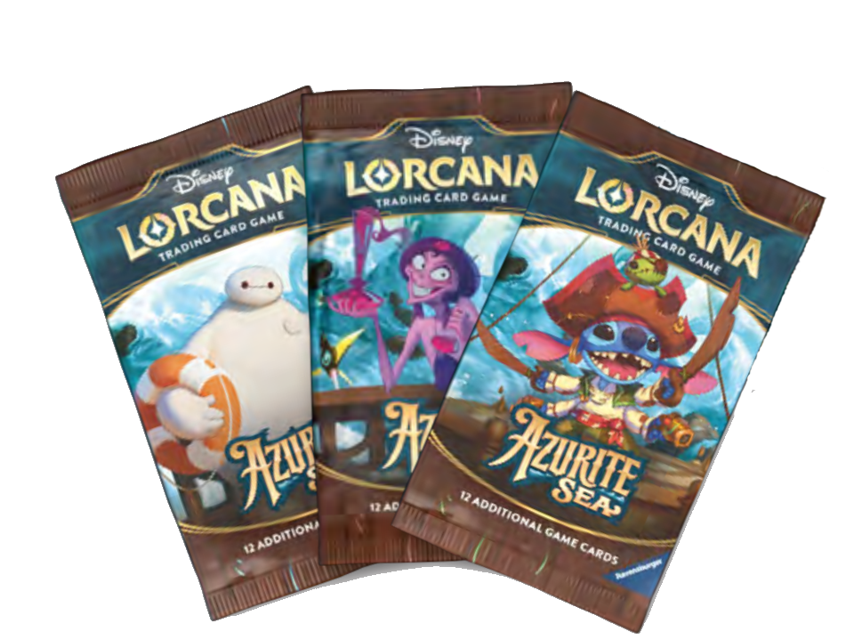 Sealed Disney Lorcana TCG Azurite Sea Set 6 booster pack containing 12 cards