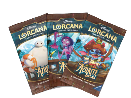 Sealed Disney Lorcana TCG Azurite Sea Set 6 booster pack containing 12 cards